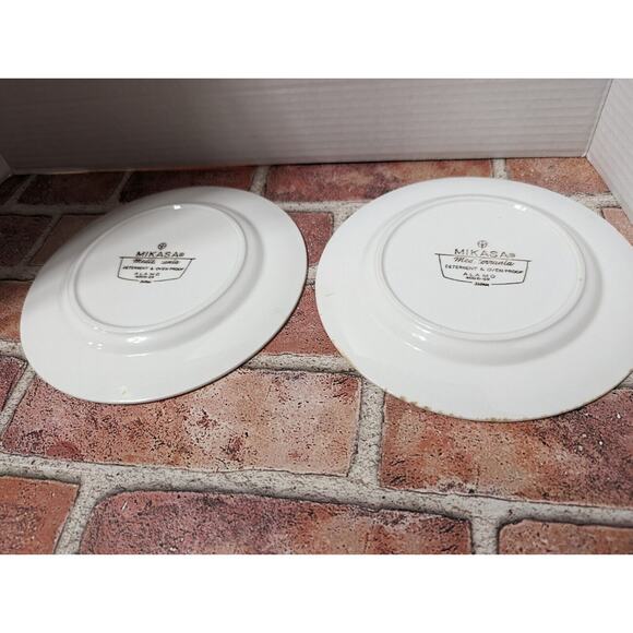 MIKASA Mediterrania ALAMO Salad Plates - Set Of 2 - MCM Green/Blue Vintage Dish - Picture 4 of 8